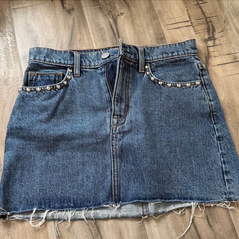 Hudson Denim Studded Mini Skirt